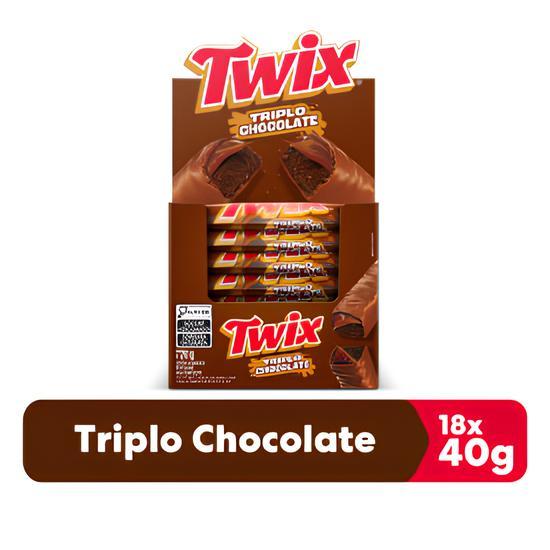 Caixa 18un Chocolate Twix Triplo Chocolate 40G