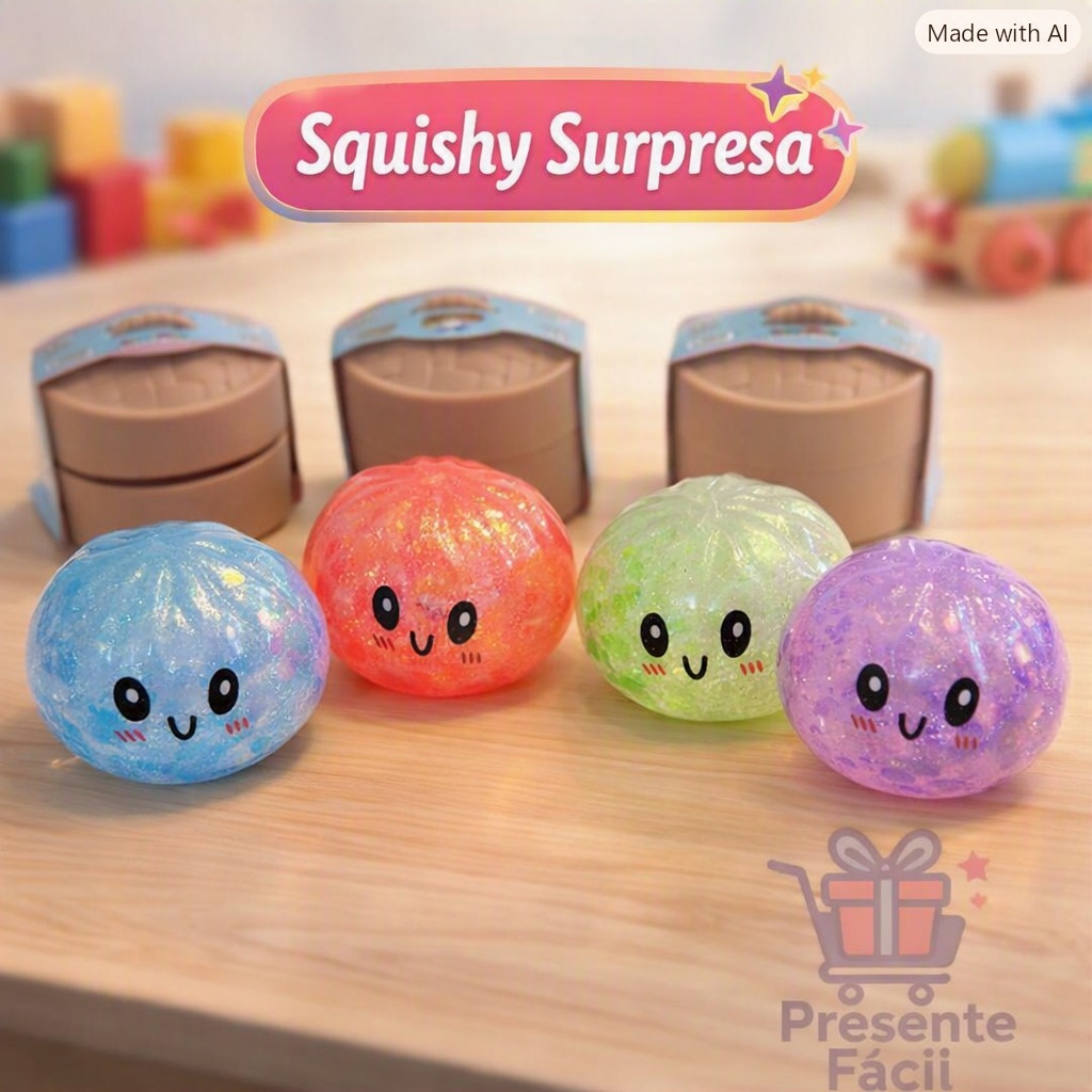Squishy brinquedo Surpresa Pãozinho Macio Antiestresse Fofinho Divertido