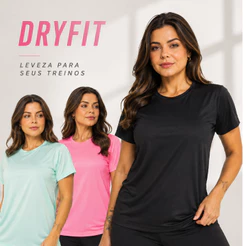Camiseta Camisa Dryfit Feminina Treino Corrida Basica Casual