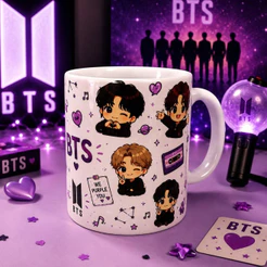 Caneca BTS Kpop Army 325ml Estampada Presente Para Fã Kpop