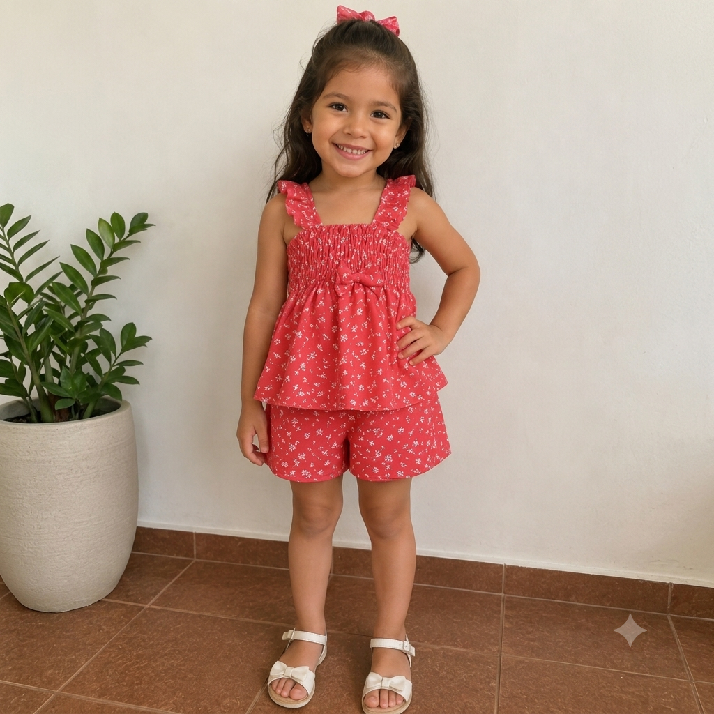 conjunto infantil feminino, menina blusa com babado mais shorts,moda verao, moda blogueira, look infantil menina