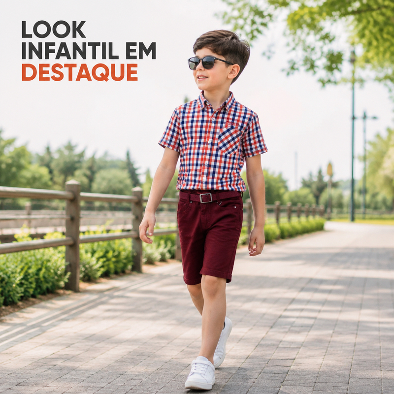 Conjunto Infantil Masculino: Camiseta e Bermuda - Estilo e Conforto para Pequenos Aventureiros