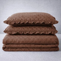 Leito Cobre Colcha Queen king Cores Modernas - Relevo Dots Macio Toque 400 Fios