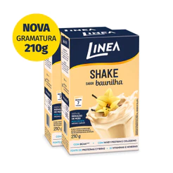 Kit 2 Shakes em pó Linea Sabor Baunilha 210g