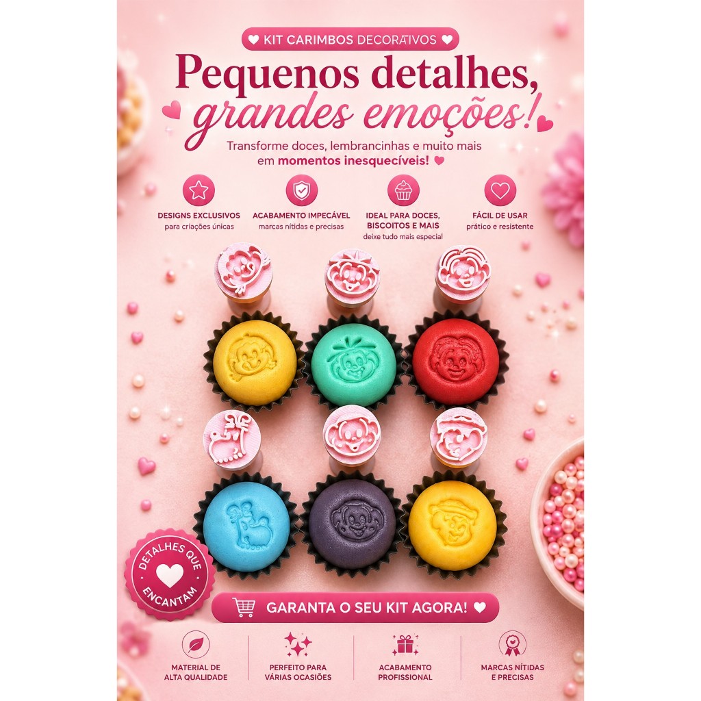 Carimbo para Brigadeiro TURMA DA MONICA 6 Peças