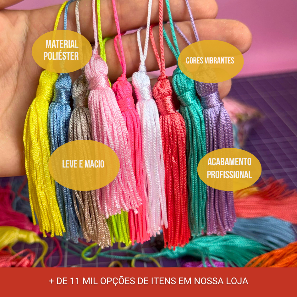 Pingente De Seda Tassel - 7.0 Cm Pct C/100 Unidades COR:PINK-312 — imagem 2 de 2