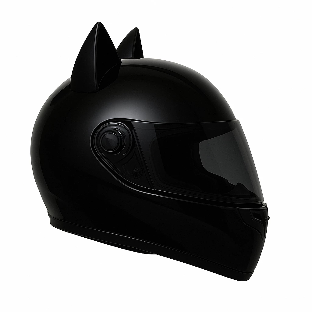 Orelha De Gato Para Capacete com Fita Dupla Face 2 unidades preto — imagem 2 de 2