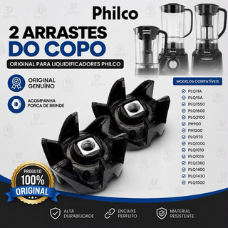 2 Arraste Conector do Copo Liquidificador Philco PLQ1310 PLQ11A PLQ15A PLQ1600 PLQ2100 (Não serve copo Genérico)
