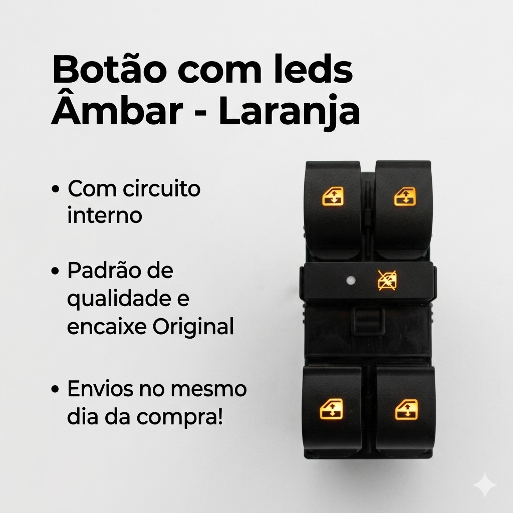 Botão Interruptor De Vidro Quadrúplo Laranja Âmbar Trava Palio Weekend Siena Punto Doblo Linea Idea Bravo Original