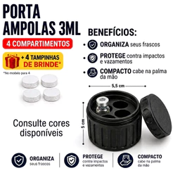Estojo Porta Ampolas Organizador Rígido Com Rosca Caixa Para Medicamentos Injetáveis