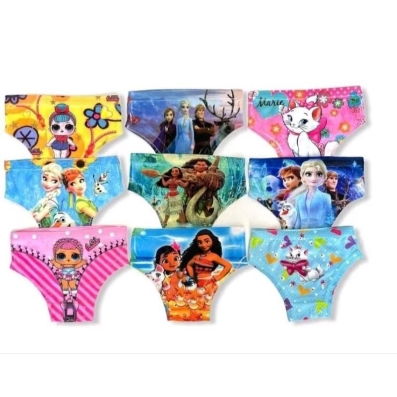 Calcinha Infantil Estampada Personagens Menina Princesas Calçolinha sublimada