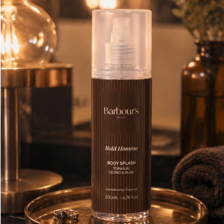 Kit de 1 Ate 2 Body Splash Bold Homme Barbours Beauty 200ml Masculino Dia e Noite Desodorante