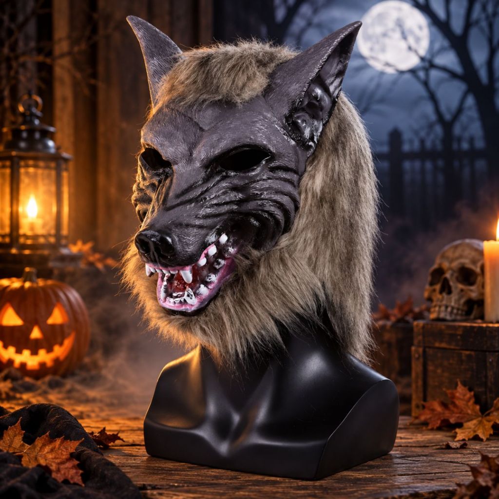 Máscara Lobo Lobisomem Infantil Halloween Assustado Fantasia