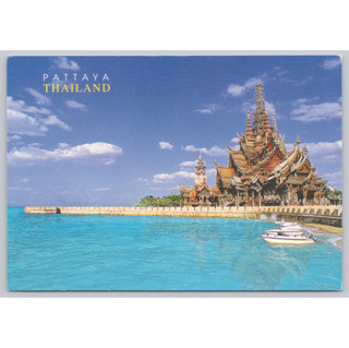 cartão postal Tailandia santuario da verdade Pattaya original novo vintage top