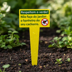 Placa Para Jardim Gramado Aviso Não Faça Do Jardim Banheiro Do Cachorro Cocô com Estaca para Fixar
