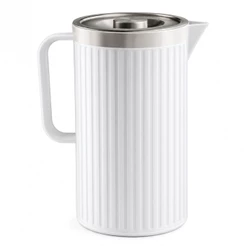 Jarra Canelada Com Tampa Cinza Claro 1,5L / 2,5L Com Tampa Elegante para água, suco, refrigerante etc