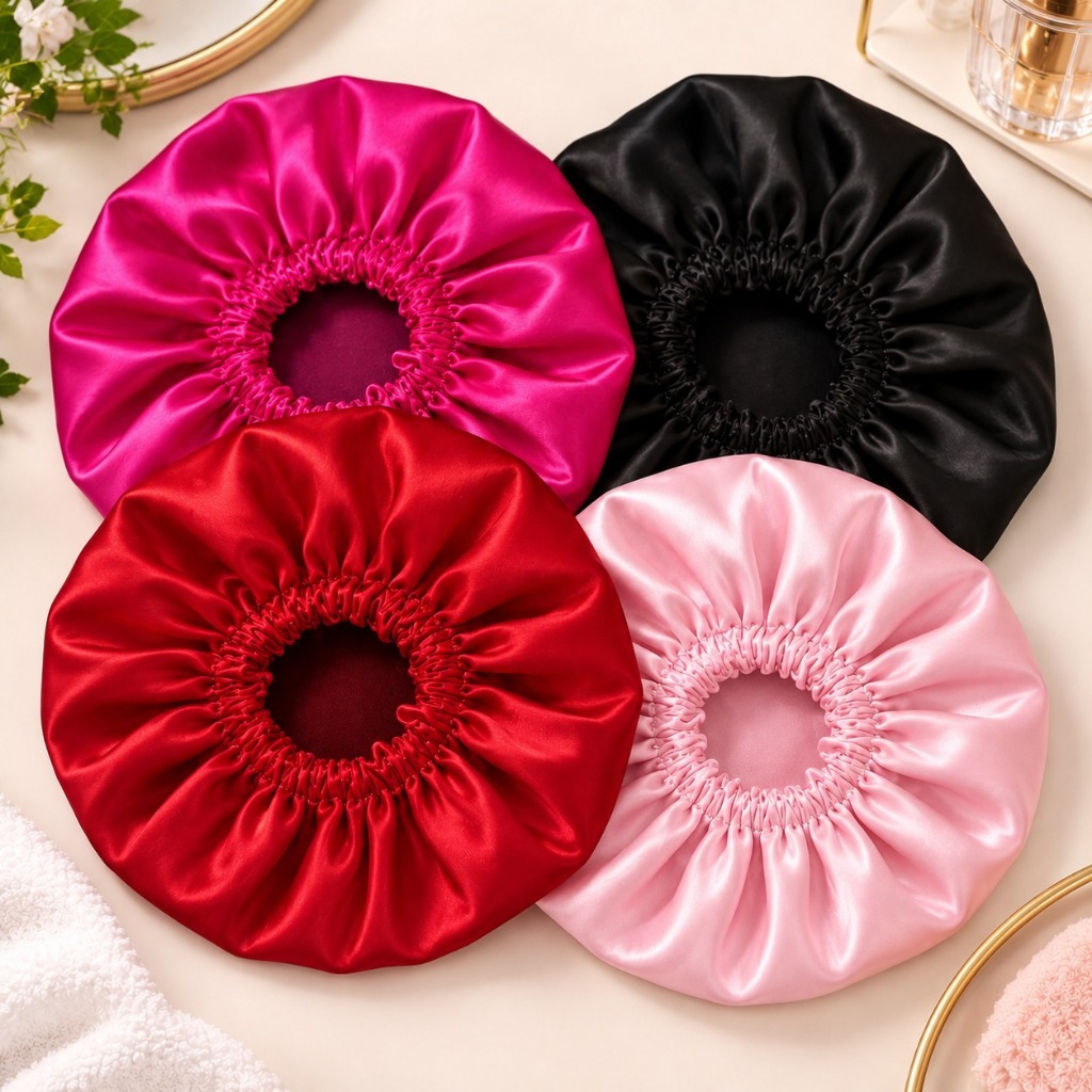 Toucas De Cetim Anti Frizz Maleável Toque De Seda Premium