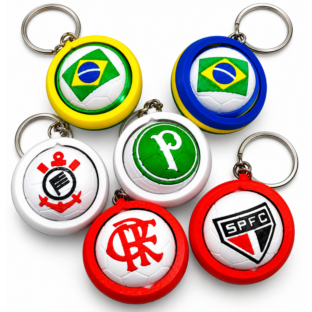 Chaveiro de times e seleção modelo giratório tipo spinner.