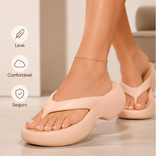 Chinelo Slide Feminino EVA com Duas Fivelas Ajustáveis Confortável Leve Macio Antiderrapante para Dia a Dia Praia