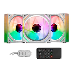 Kit Ventoinhas Mancer Ventus ZX, ARGB, 3x120mm, Branca, MCR-VTZX-WH01