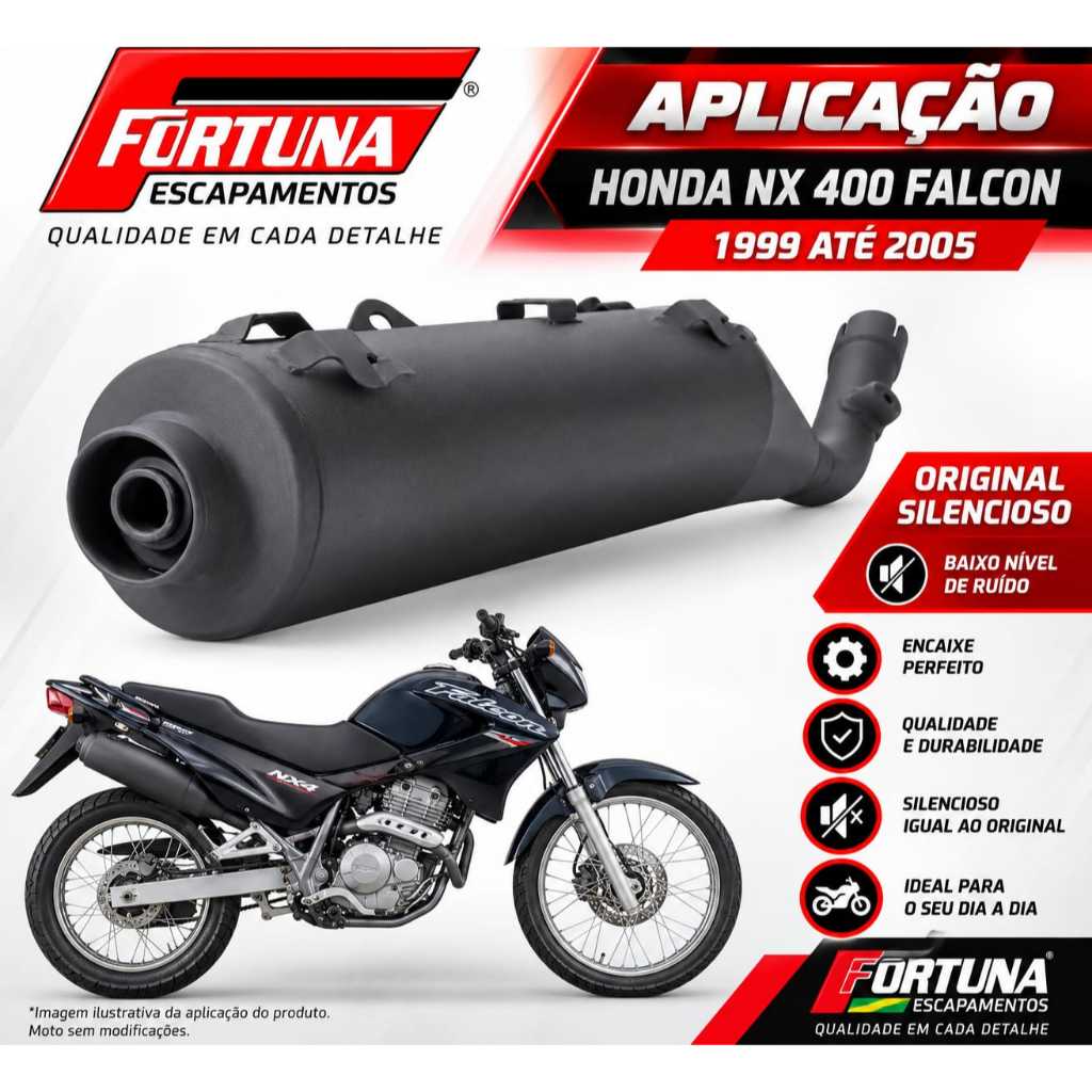 Escapamento Modelo Original Fortuna - Honda Nx Falcon 400 Ano1999 a 2005