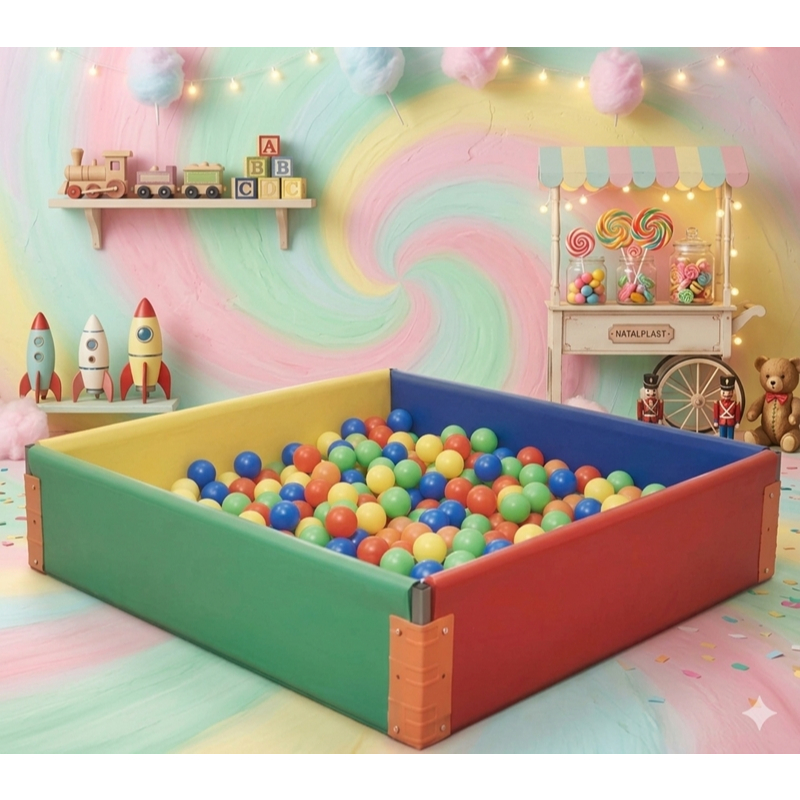 Cercadinho Infantil arco-íris Leva e tras Piscina de Bolinhas 1x1mt Módulos Colorido ou Princesas