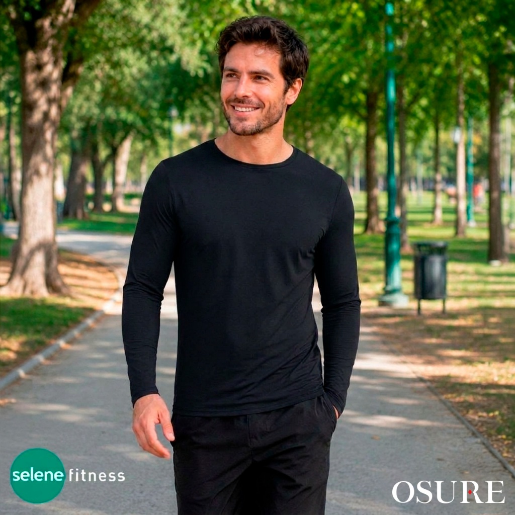 Camiseta Selene Masculina Esportiva Academia Dry Respirável UV50+ Corrida Treino Confortável Macia