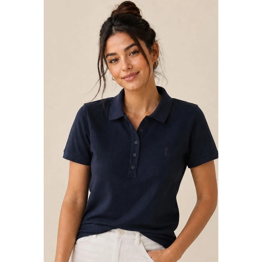Polo Feminina Premium Polo Wear Marinho