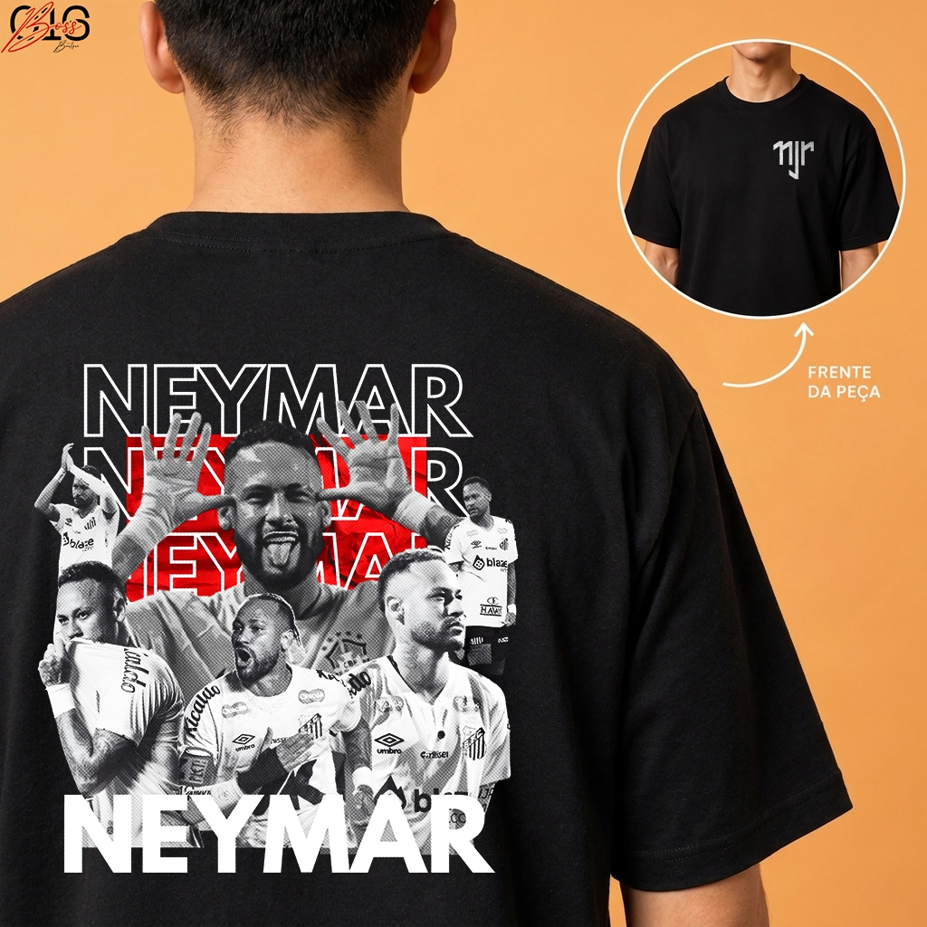 Camiseta Neymar Unissex Algodão Premium Estampa Futebol Exclusiva