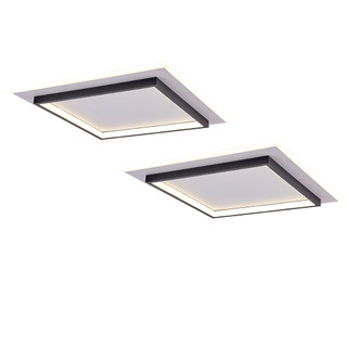 Kit 2 Plafons LED Vireon Quadrado 45cm 51W Sobrepor Bivolt Luminária de Teto Sala Quarto Cozinha
