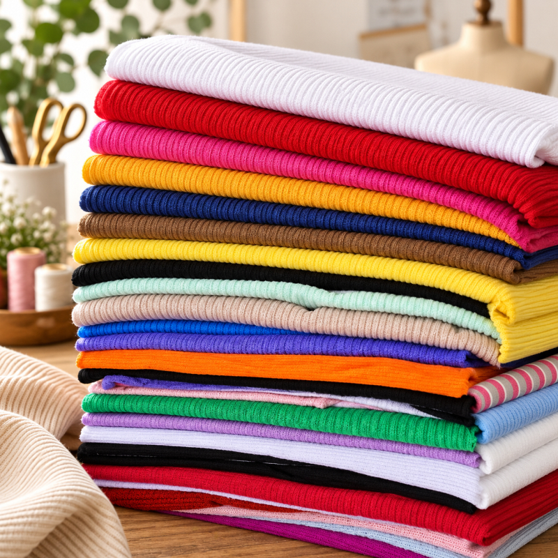 2Kg Tecido Canelada Blusas Vestidos Top Malha Ribana Algodão Elastano Costura Confecção Punho Gola