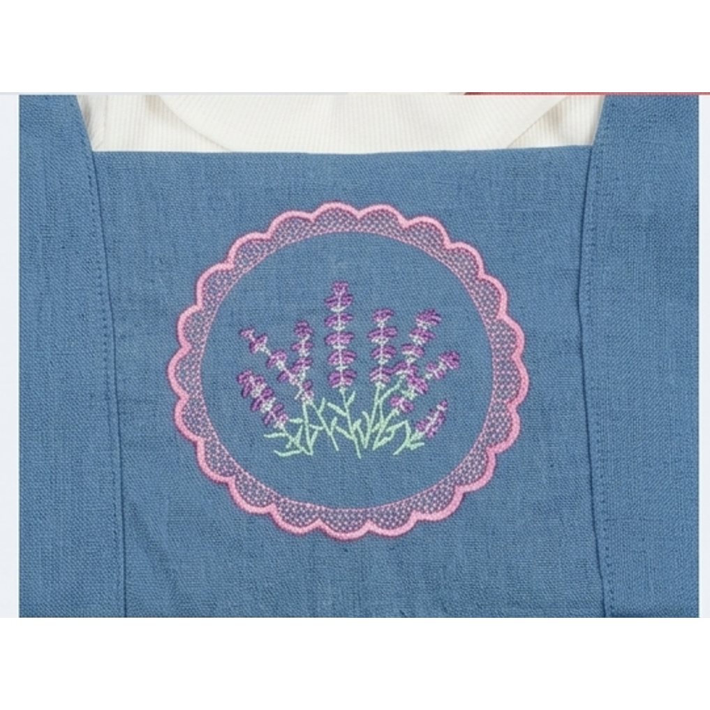 Conjunto Infantil Menina Vestido Jardineira Salopete Bordada + Blusa Canelada — imagem 2 de 2
