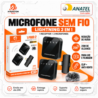 H'MASTON MK15 Microfone Lapela Microfone Para Celular Microfone De Lapela Sem Fio Iphone Microfone Gravar Videos