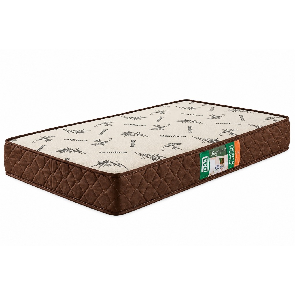 Colchão Solteiro Premium 188x88x12 D33 Bamboo Antiácaro Bordado Confortável Quarto Hóspedes Macio Elegante Despumalar