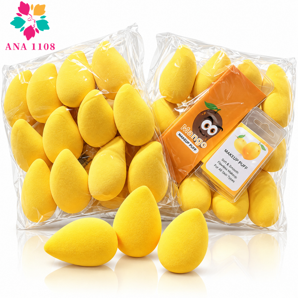 Kit 12 peças Esponja de Rosto Facial Maquiagem Base Manga-Rich