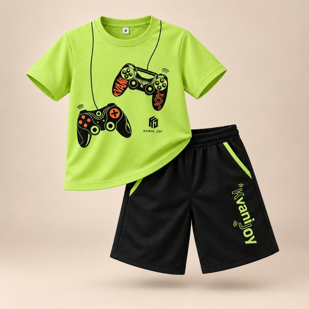 Conjunto Roupa Infantil Menino - Blusa Estampada + Bermuda Moletinho - Tamanho 2 ao 12 Anos