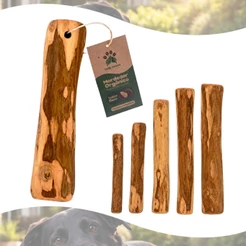 Mordedor Para Cachorro Natural Produto Rustico Madeira de Café Sabor Côco Vários Tamanhos Anti Estresse Pet