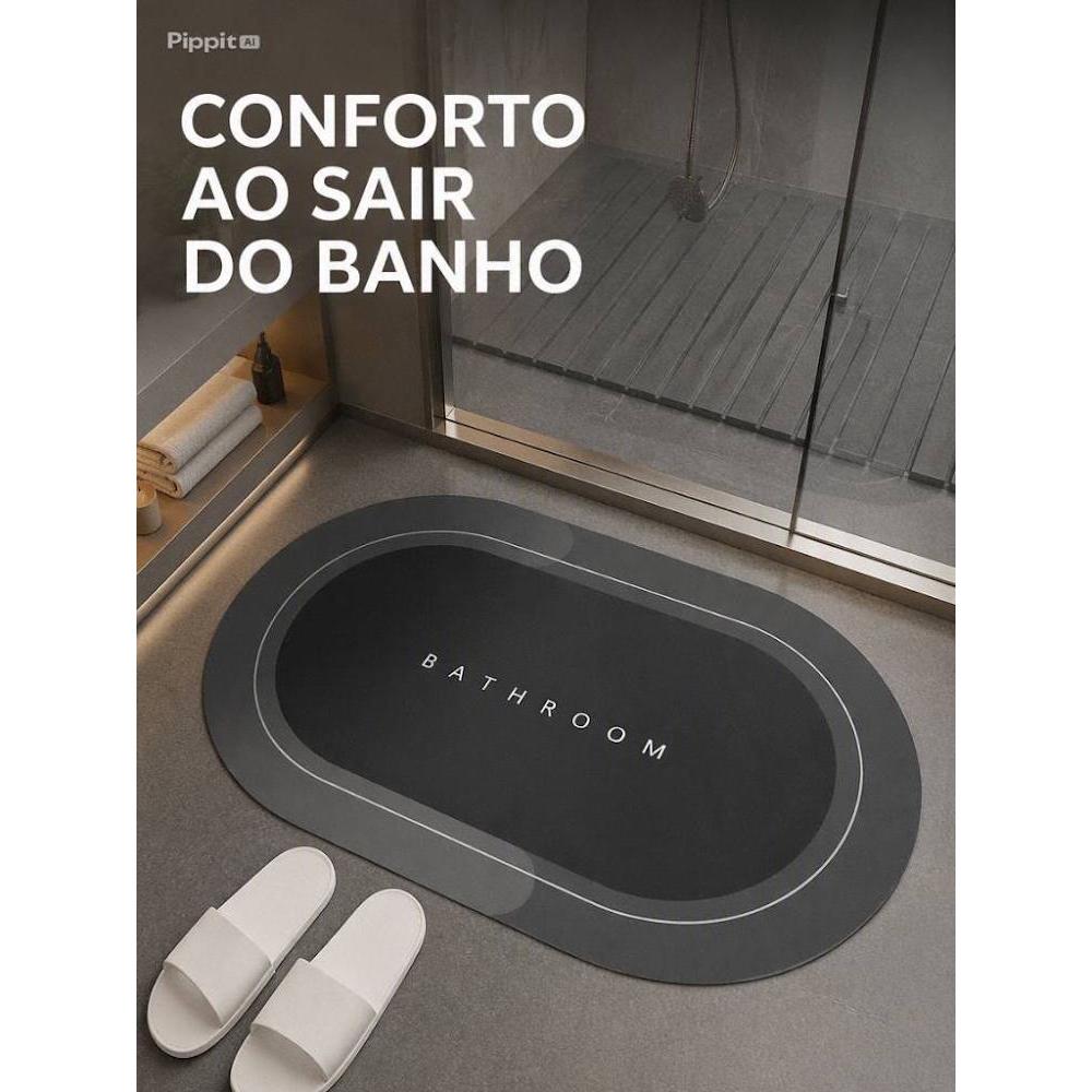 Tapete para Banheiro magico de Secagem Rápida e Super Absorvente Ideal para Chuveiro Cozinha e Varanda oval
