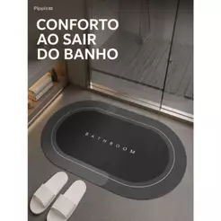 Tapete para Banheiro magico de Secagem Rápida e Super Absorvente Ideal para Chuveiro Cozinha e Varanda oval