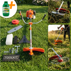 Roçadeira 4x1 Profissional Gasolina Nakasaki 75cc 3hp 2 Tempos com Laminas Facão Nylon