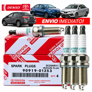 Jogo 4 Velas Toyota Genuína - 90919-01253 (compatível Plzkar6a-11d Fc22hr9-g)