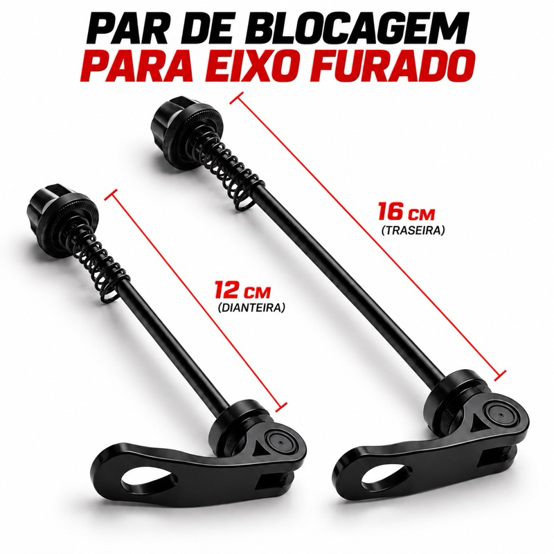 Par Blocagem De Roda Cubo Eixo Bicicleta Aperto Rapido Eixo Furado Blocagem Dianteira Traseira Bike Bicicleta
