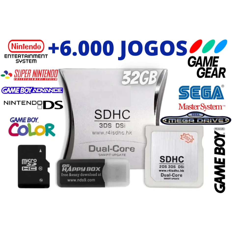 Cartão Cartucho Adaptador R4 2025 Sd 6000 Ds 2ds 3ds
