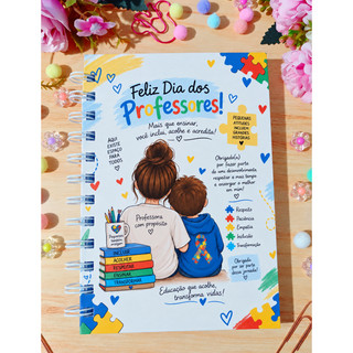 BLOQUINHO DIA DOS PROFESSORES PERSONALIZADO TEMA AUTISMO COM NOME PRESENTE MIMO LEIA A DESCRIÇÃO POR FAVOR