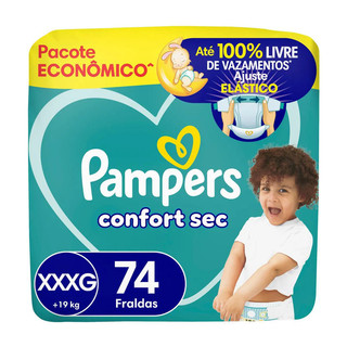 Fralda Pampers Confort Sec XXXG 74 unidades