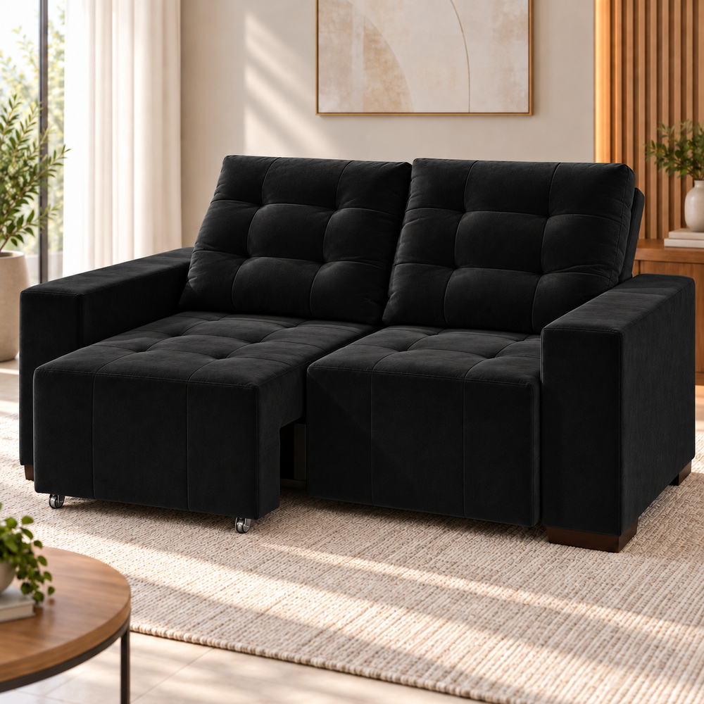 Sofá Retrátil Reclinável 2 Lugares Elegante Antúrio 1,50