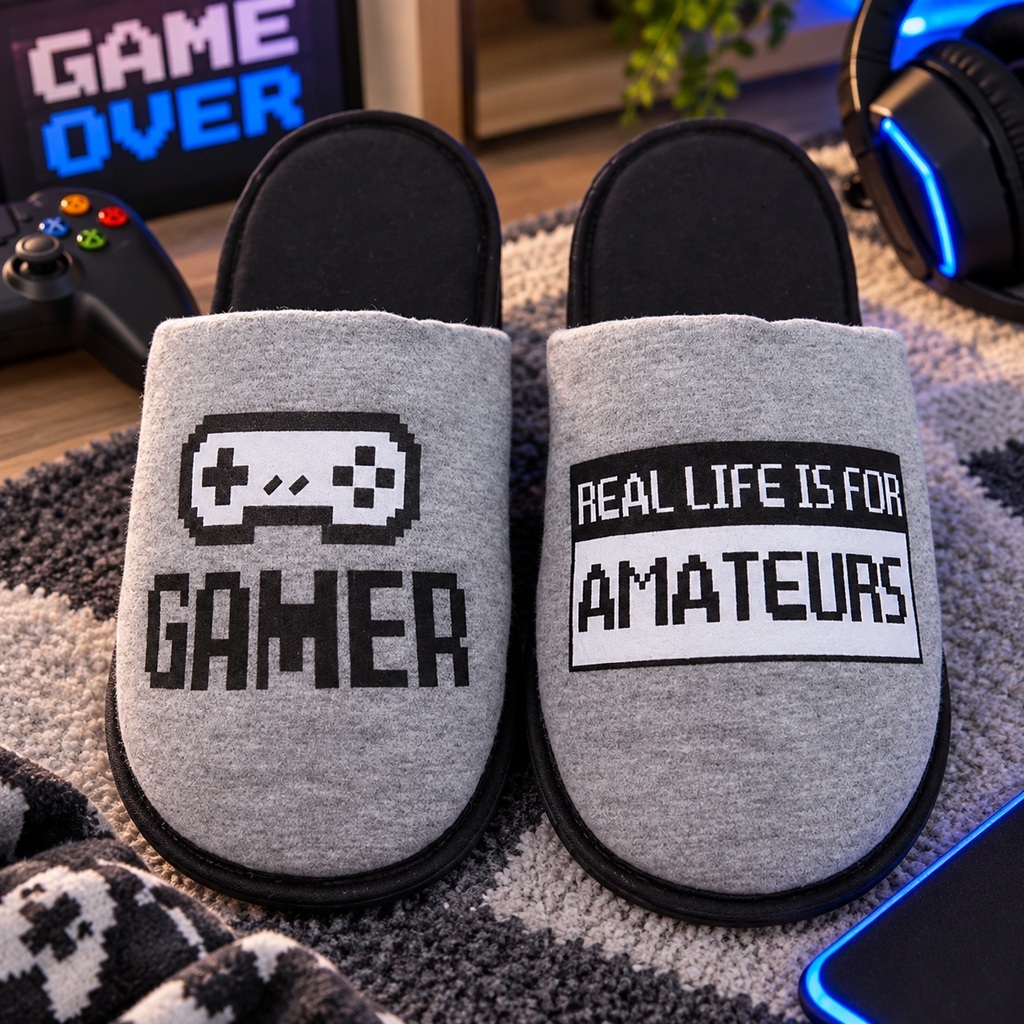 Pantufa Gamer🎮 Premium, conforto extremo para longas gameplays. Ideal para quem vive o jogo. 🕹️