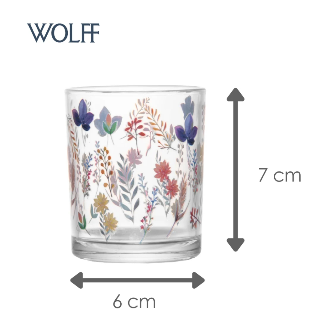 Kit 2 Porta Vela Wolff Brisa Floral 7cm x 6cm Vidro Castiçal Decoração Mesa Casa Presente Elegante Sofisticado Romântico · foto 2