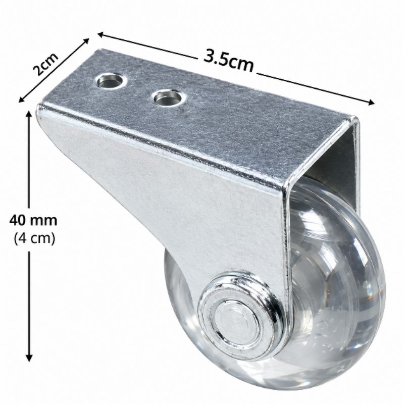 Kit Rodinha Rodízio 40mm de silicone fixo para sofá cama porta móveis roda em gel + parafuso de brinde