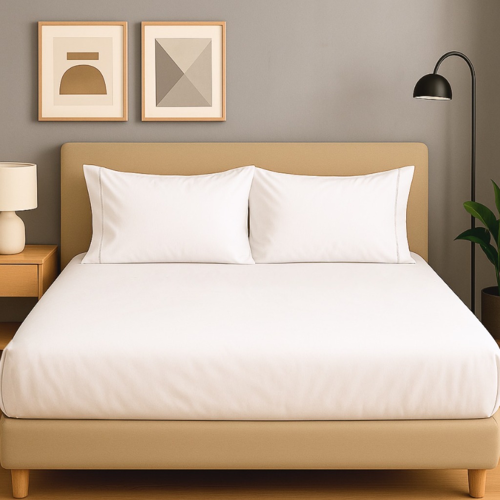 Jogo De Lençol Micropercal 400 Fios para Cama de Solteiro Casal Queen King 3 Peças Ponto Palito Elástico Fronhas Luxo